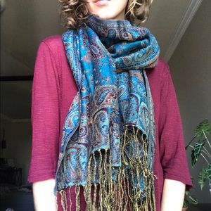 Two-toned Reversible Turquoise Pashmina Scarf